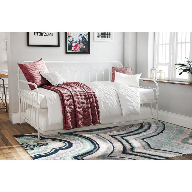 Novogratz Bright Pop Metal Daybed and Trundle Black Twin